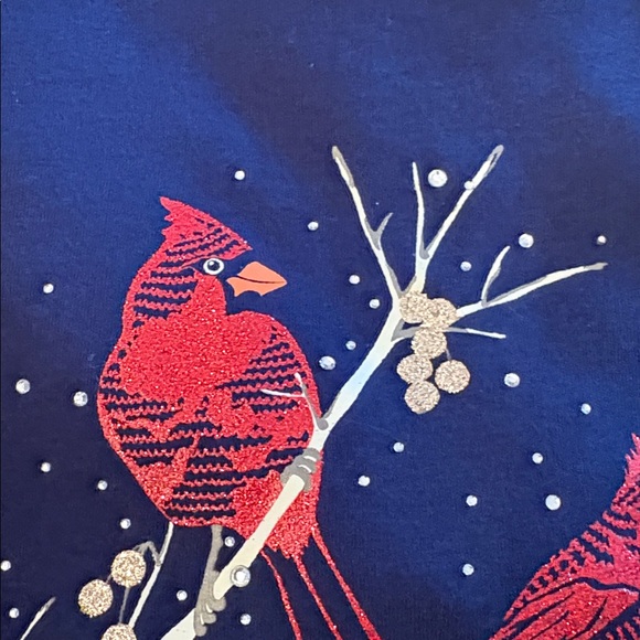 Croft & Barrow Holiday Cardinal Long Sleeve Tee Shirt - Picture 10 of 10